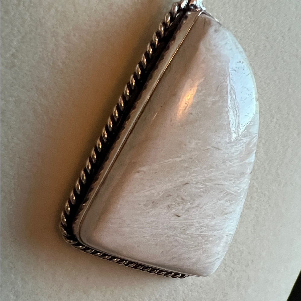 Moonstone Pendant silver overlay Necklace on 22” chain - Picture 2 of 3